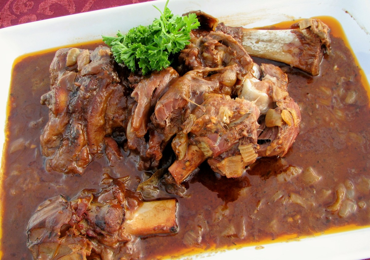 Slow Cooker Lamb Shanks Braised in Guinness-image