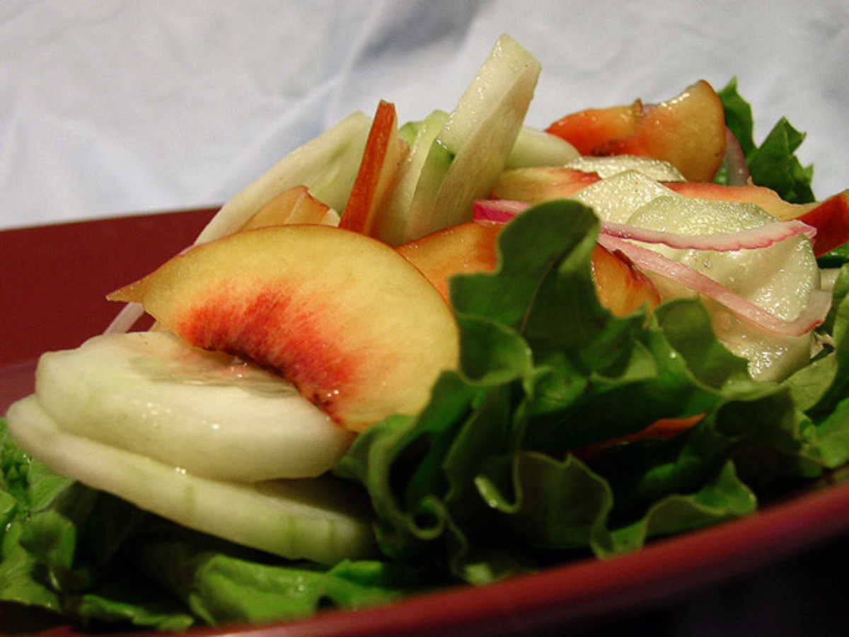 Peach & Cucumber Simple Salad image