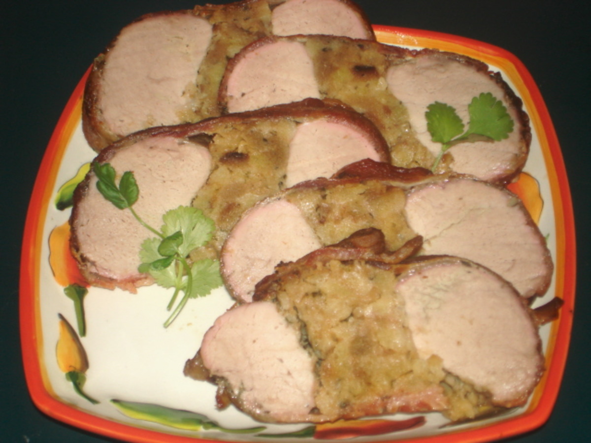 Bacon Wrapped Stuffed Pork Loin
