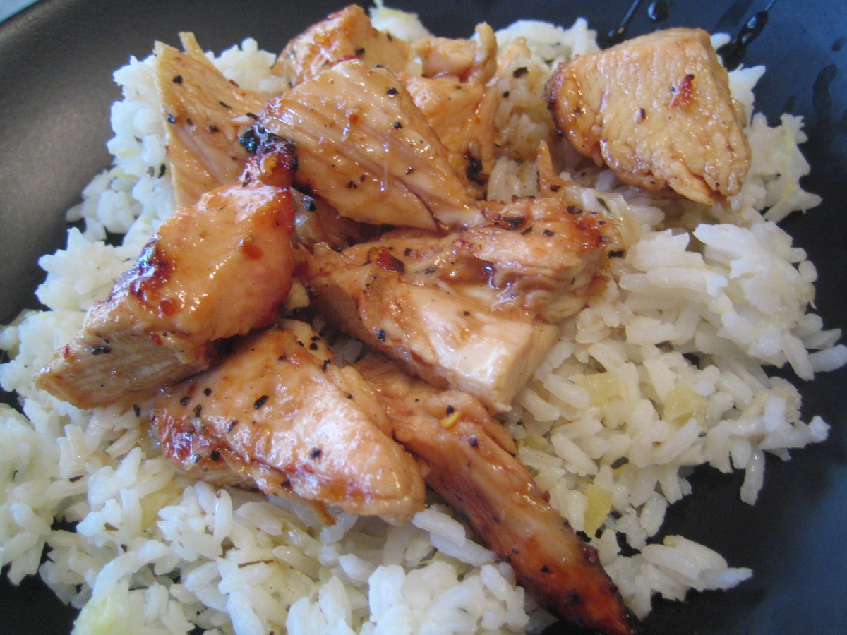 Sticky Coconut Chicken With Chili Glaze and Coconut Rice-image