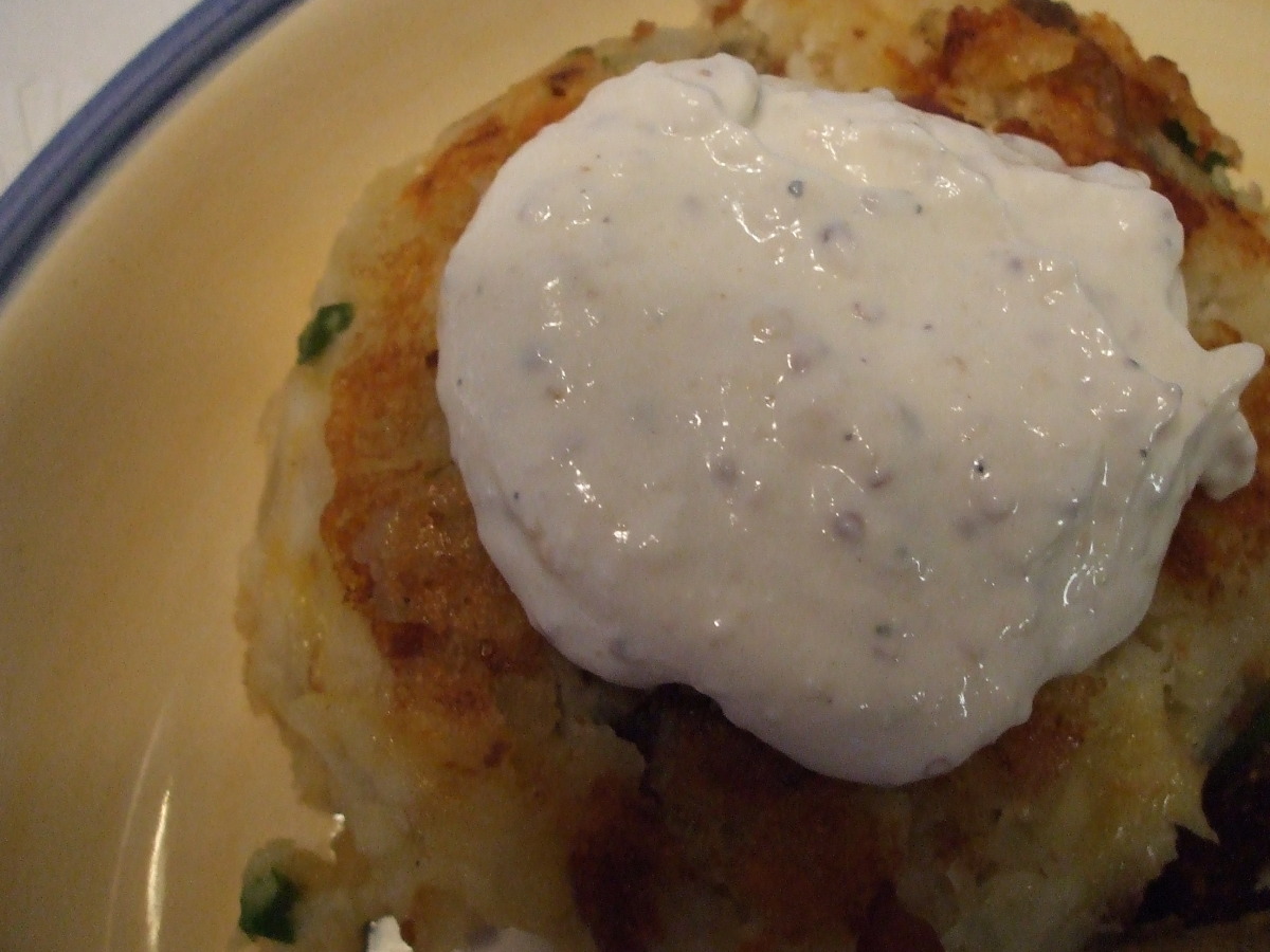 Ham and Potato Patties With Horseradish Sauce Recipe