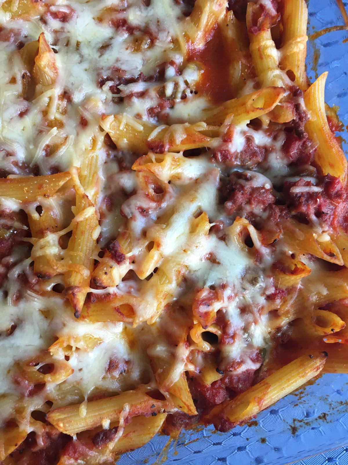 Baked Penne With Ground Beef and Tomato Sauce_image