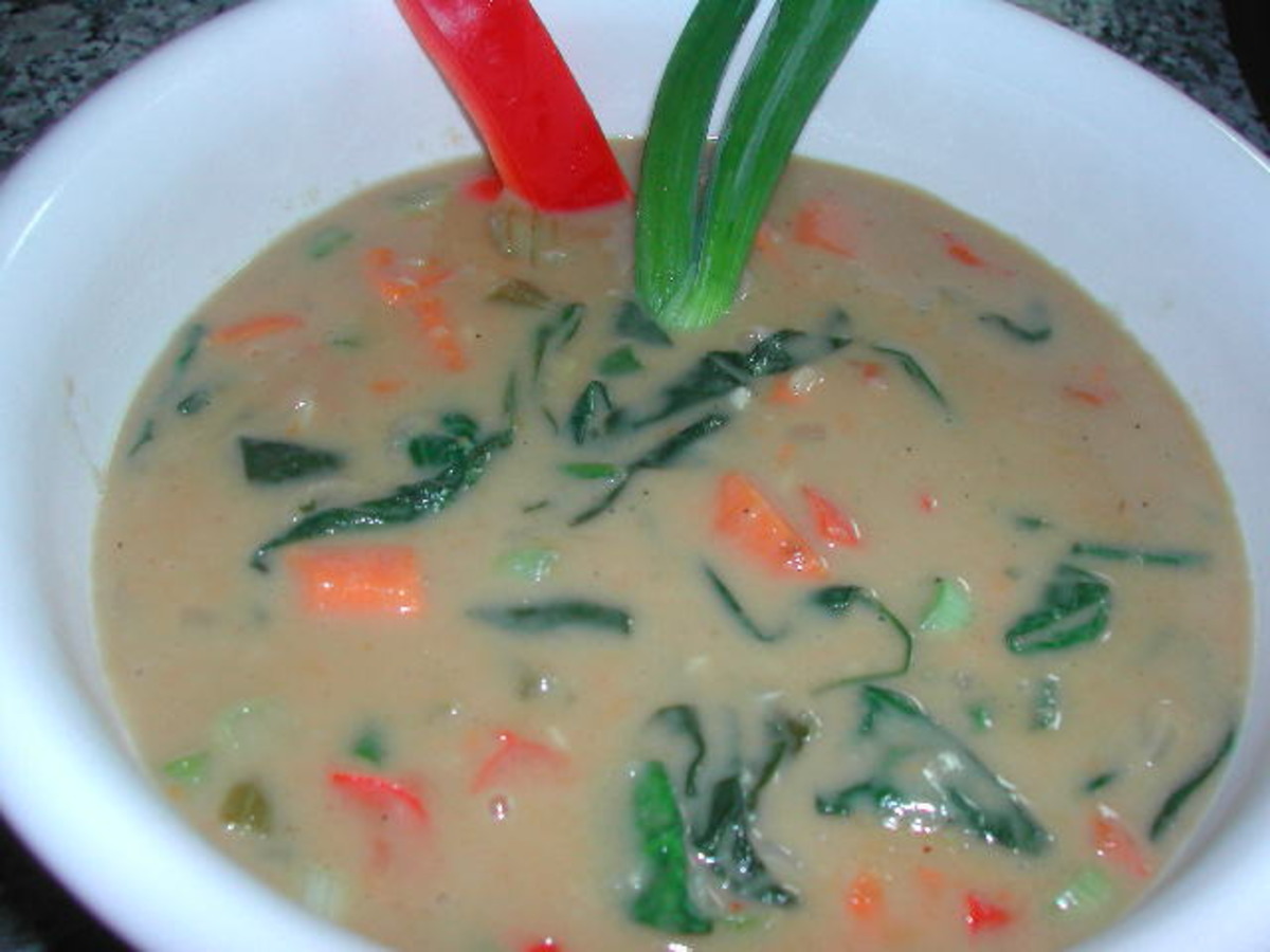 Cream of Yam and Spinach Soup