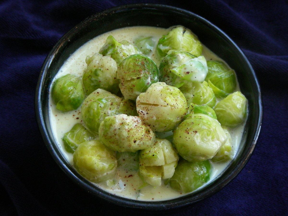 Brussels Sprouts Braised in Cream