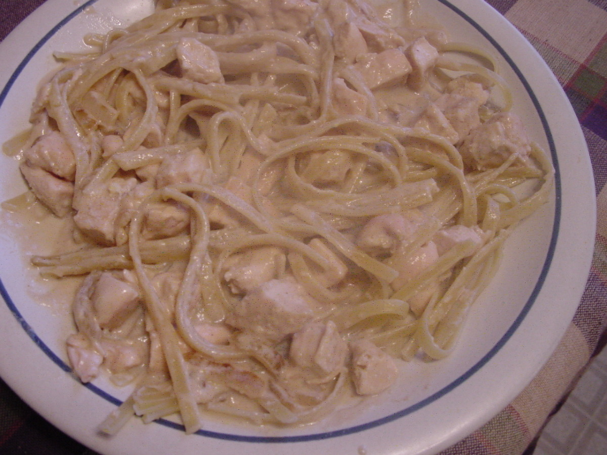 Chicken Fettuccine in Bourbon Sauce