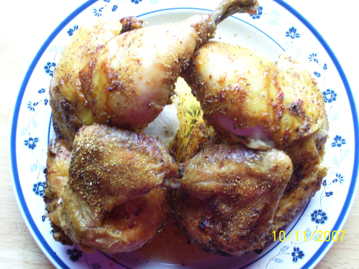 Upright Chicken in the Oven With Garlic and Cider_image