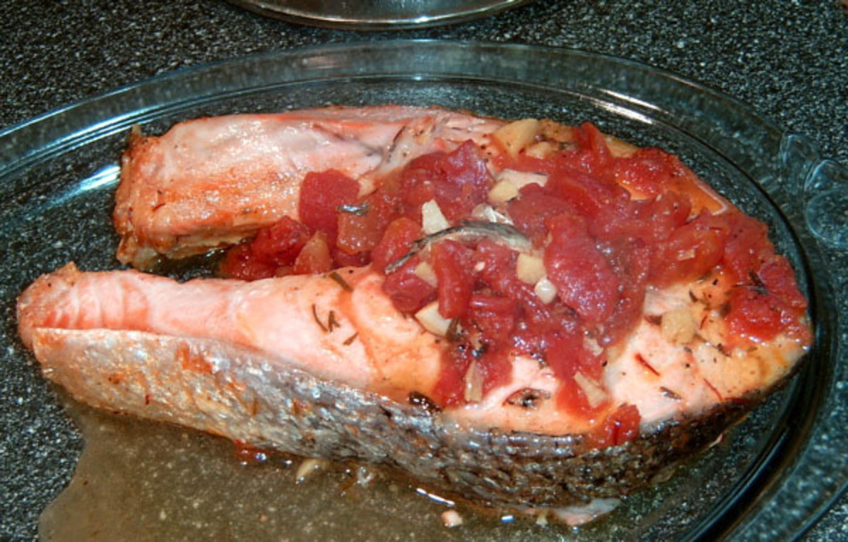 Baked Salmon Provencale