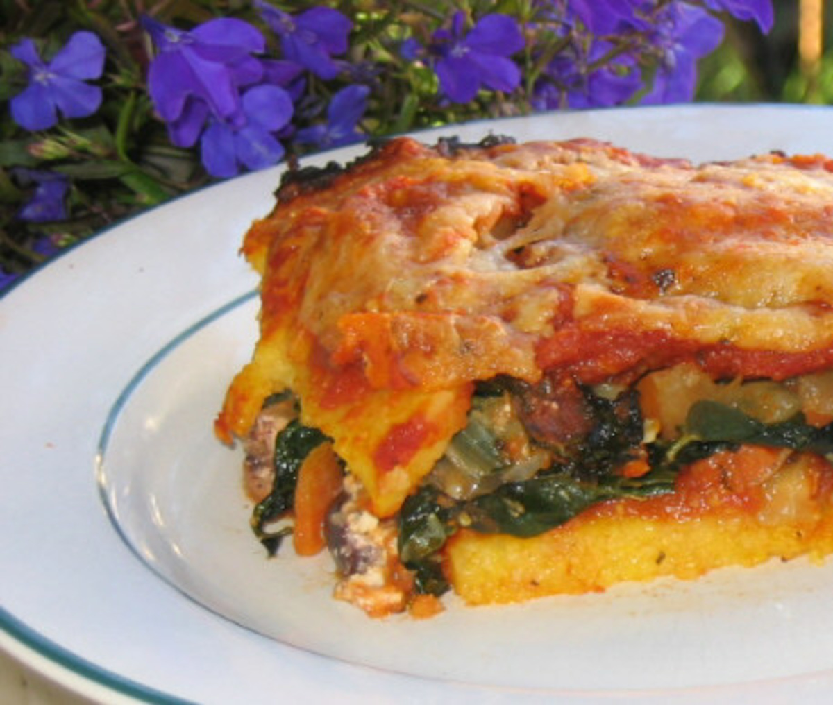 Polenta Lasagna With Feta and Kale Recipe - Greek.Food.com
