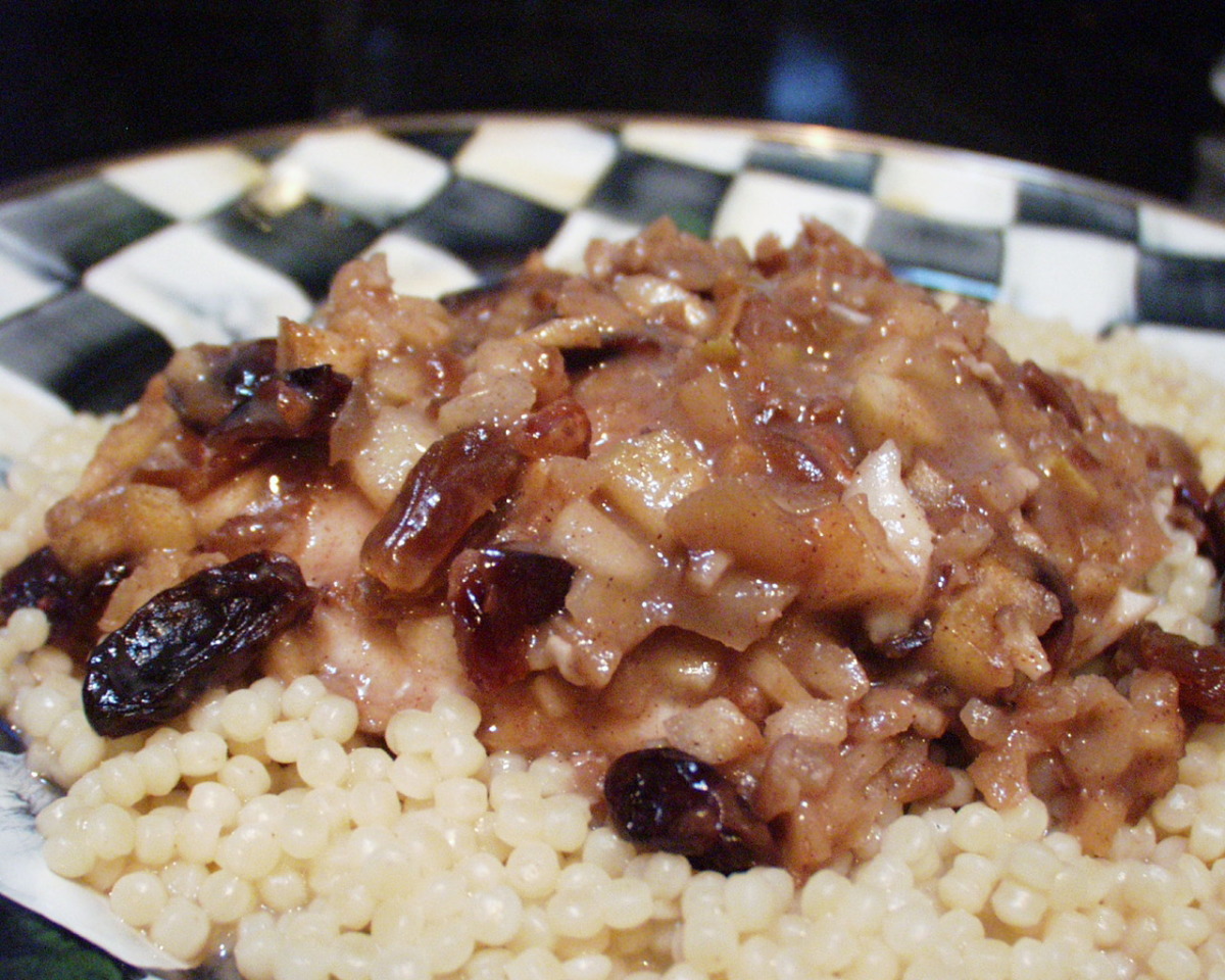 Fillet of Fish With Green Apple, Raisins and Pecans