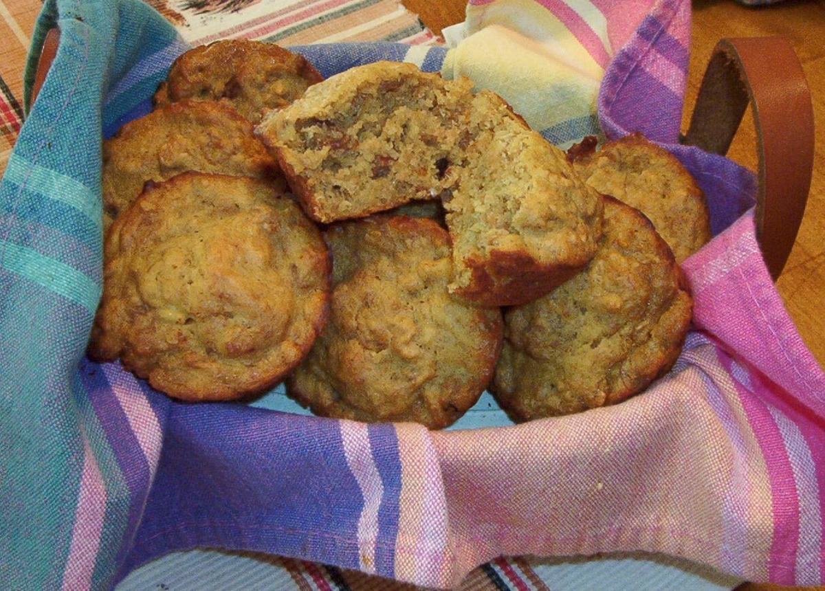 Banana-Orange Bran Muffins With Pecans and Raisins