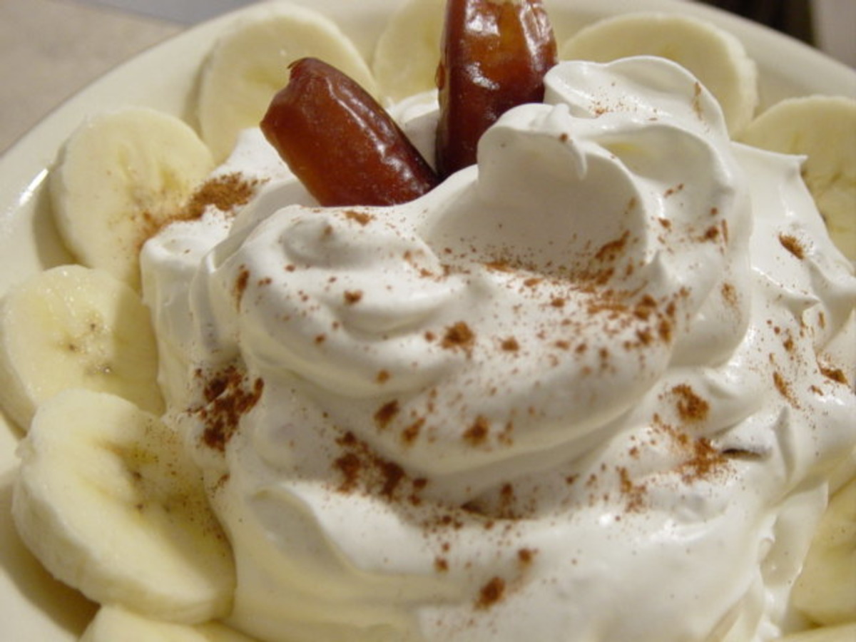 Dates and Bananas in Whipped Cream-image