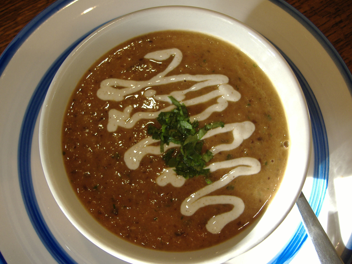 Black Bean Soup With Cilantro Cream