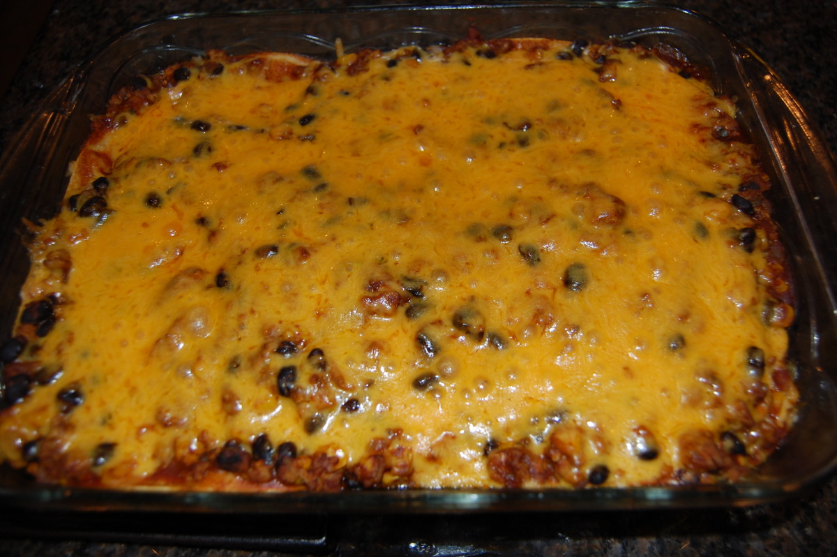 Mexican Ground Beef Tortilla Layer Casserole image
