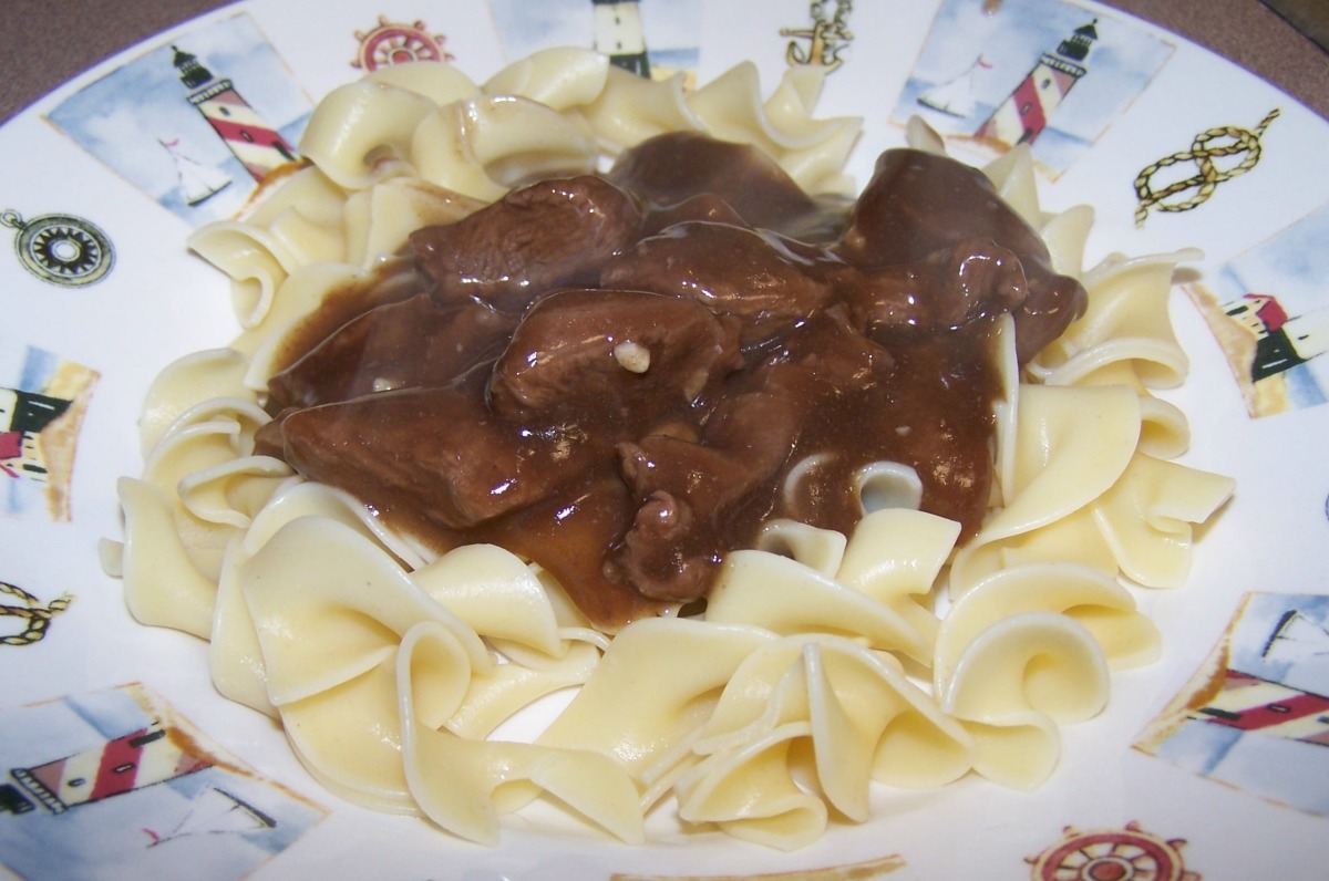 Beef Tips over Noodles image
