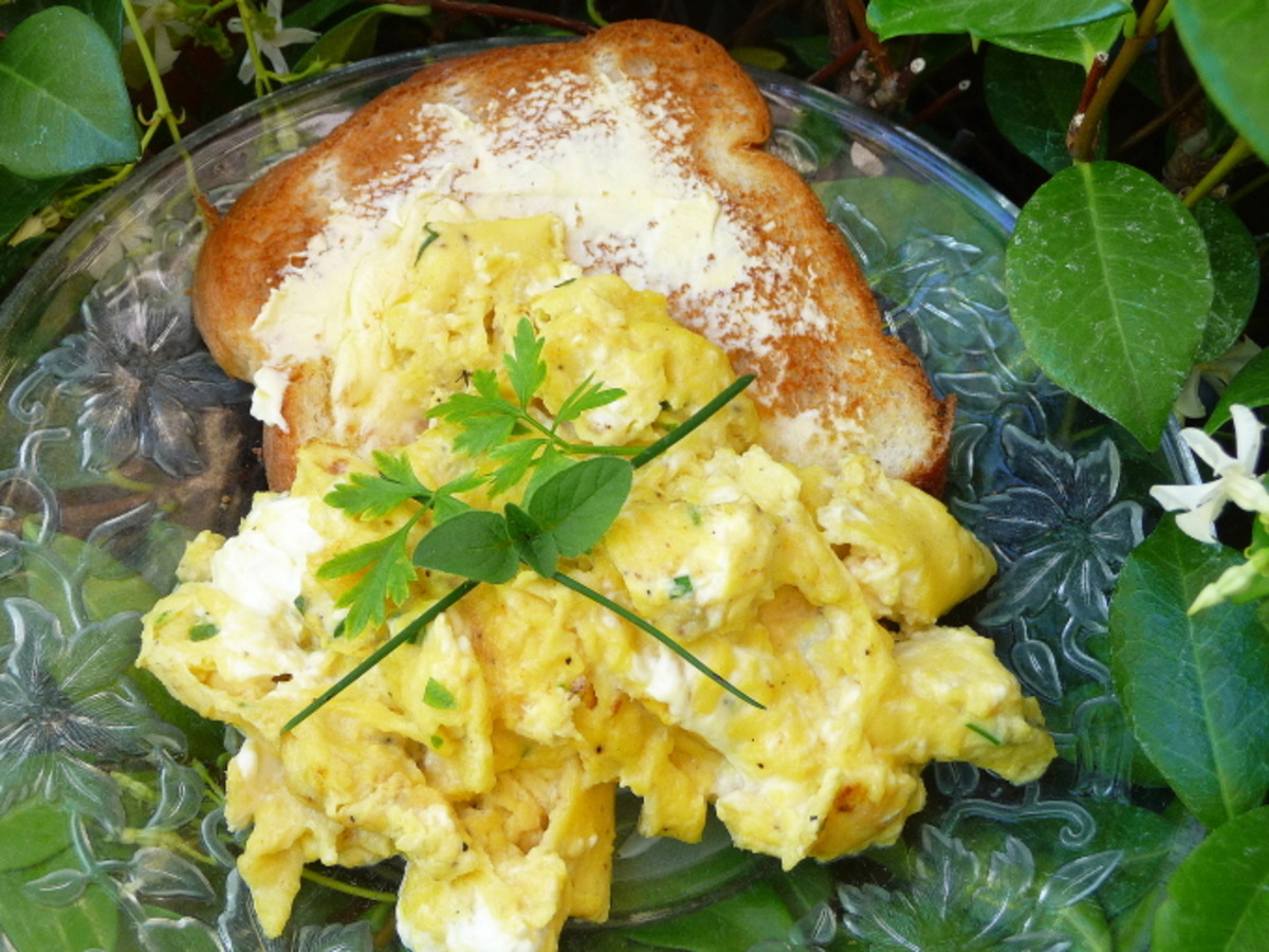 Herb Cream Cheese Scrambled Eggs image