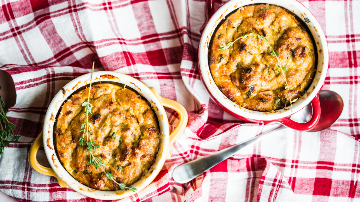 Scarborough Fair - Savoury Bacon, Onion and Herb Bread Pudding_image