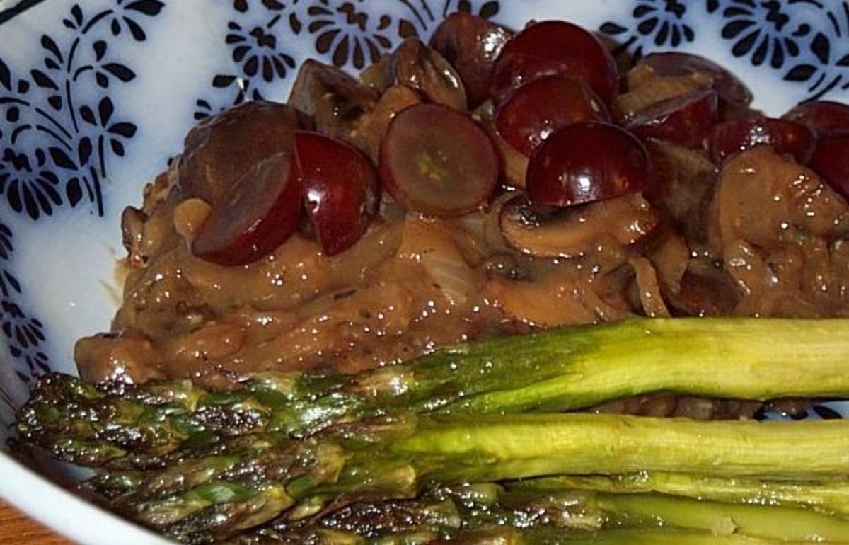 Veal Scaloppine With Grapes and Mushrooms image