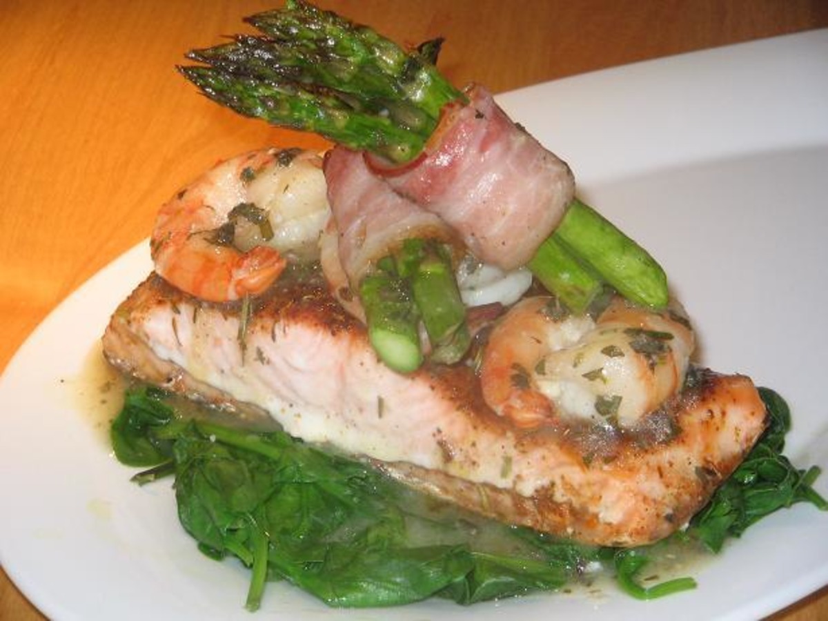 Salmon With Herb Shrimp Sauce Recipe - Southern.Food.com