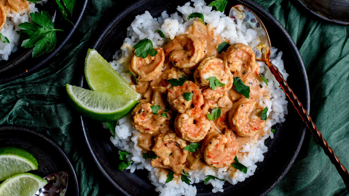 Grilled Shrimp in a Spicy Coconut Milk Broth - The Original Dish