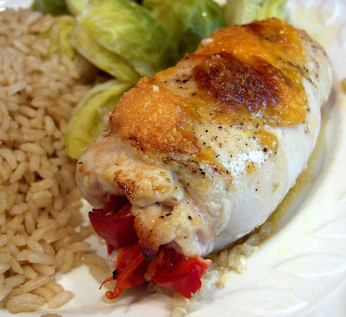 Chicken Rolls Stuffed With Bell Peppers_image