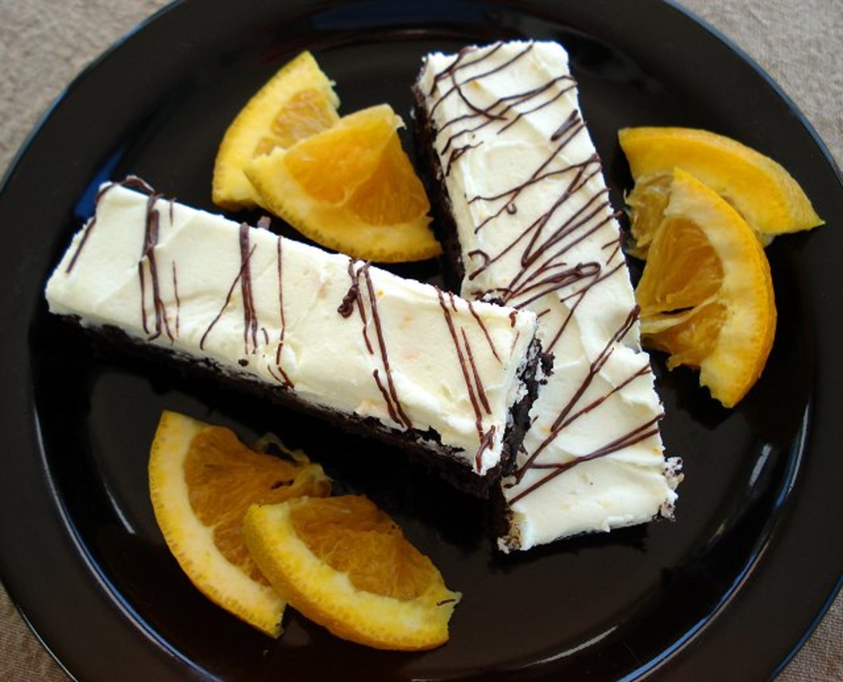 Brownies With Orange Icing (Frosting)