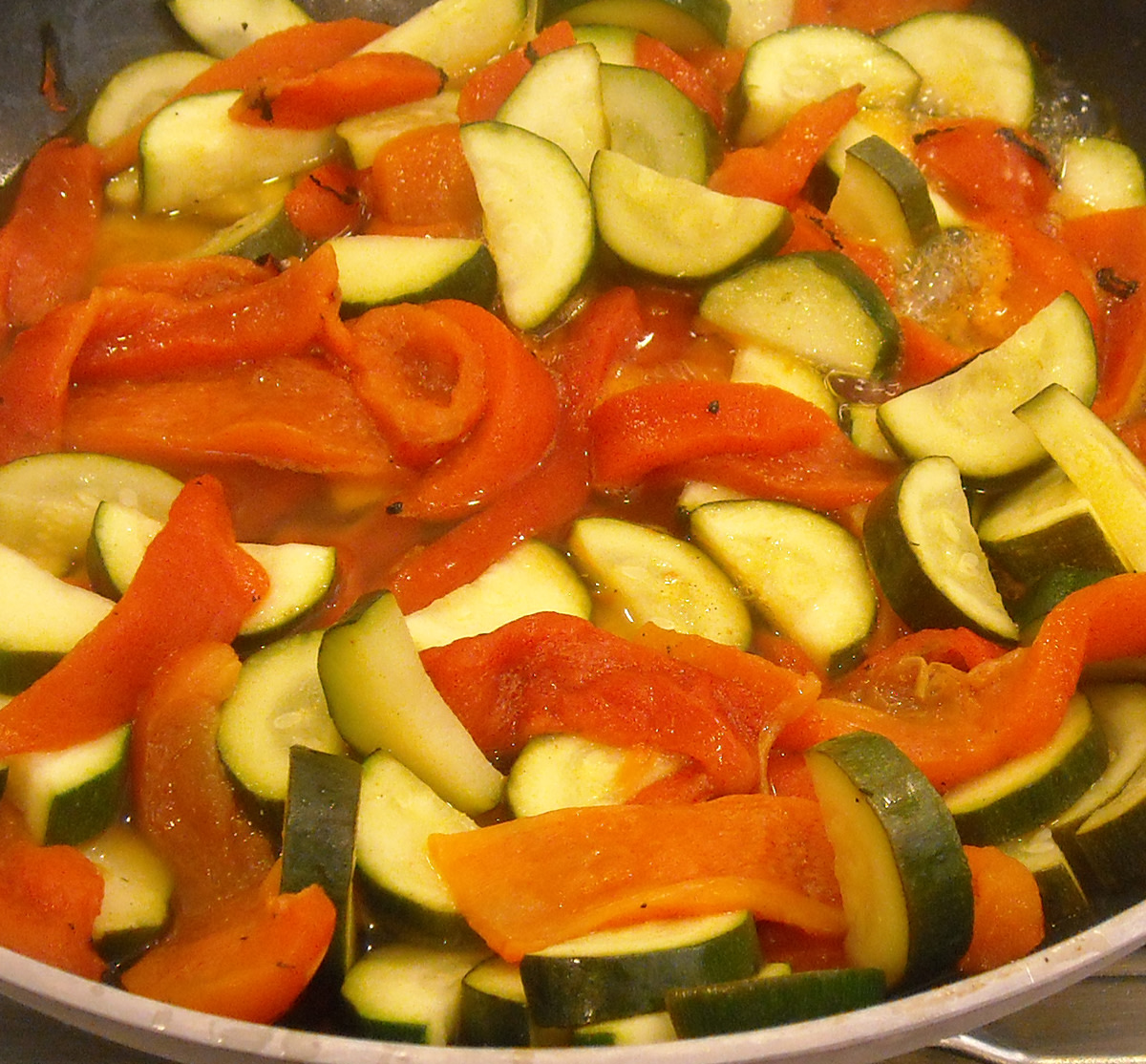 Sauteed Zucchini and Roasted Red Peppers Recipe