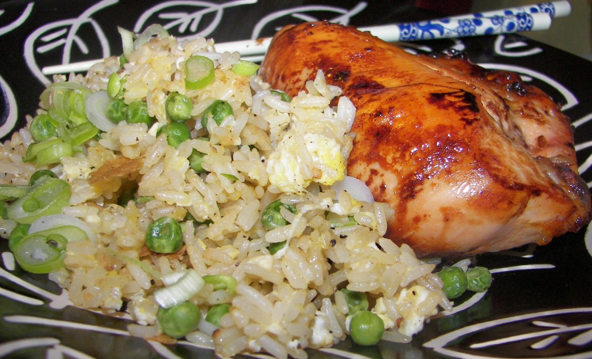 Barbecue Chicken With Fried Rice