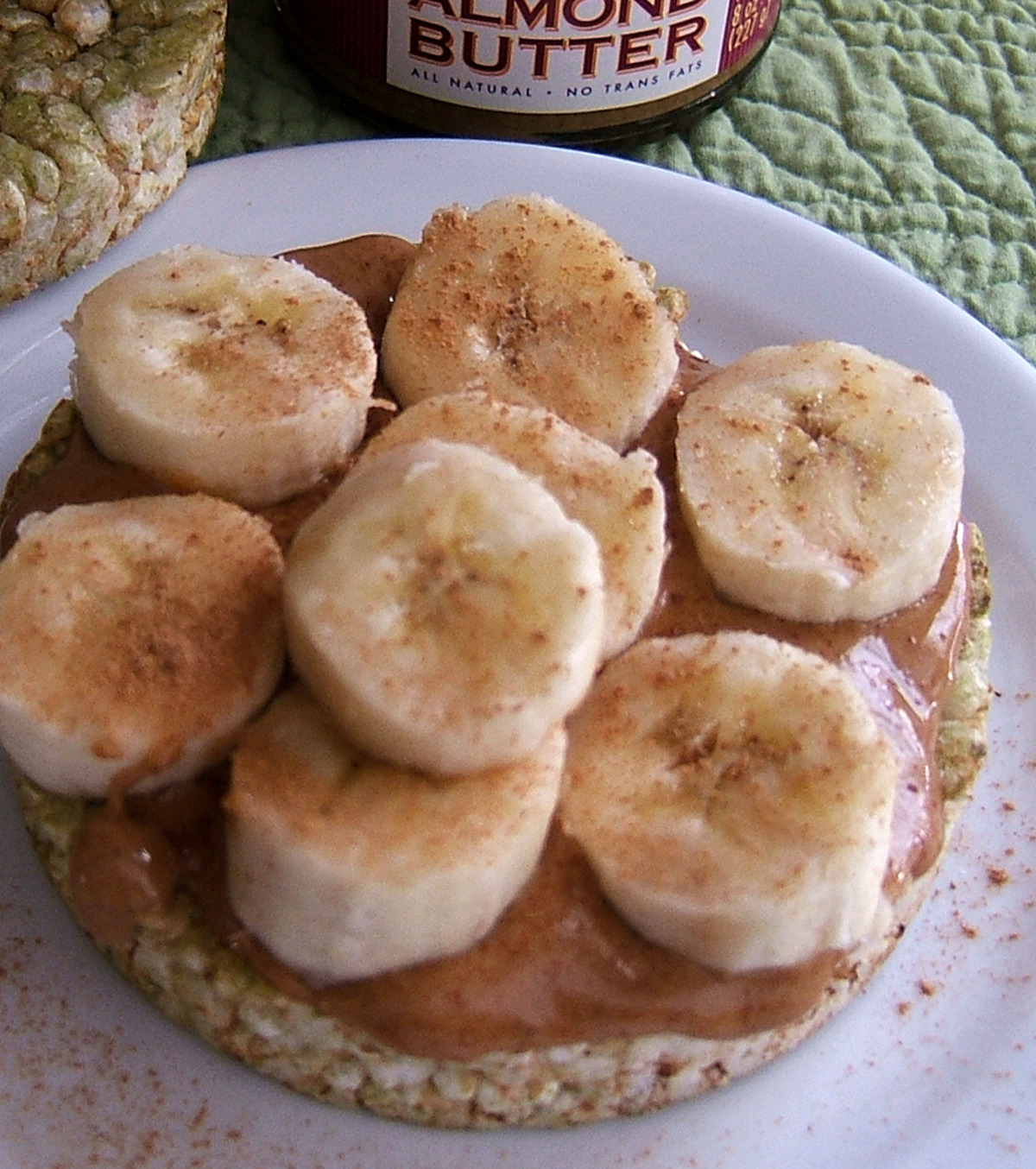 Rice Cake With Almond Butter and Bananas image