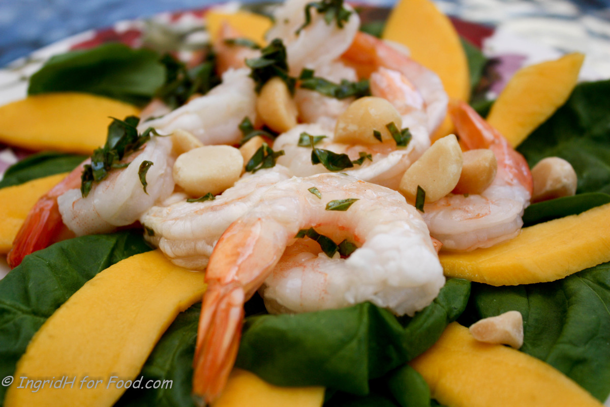Prawn Mango And Macadamia Salad With Lemon Basil Dressing Recipe
