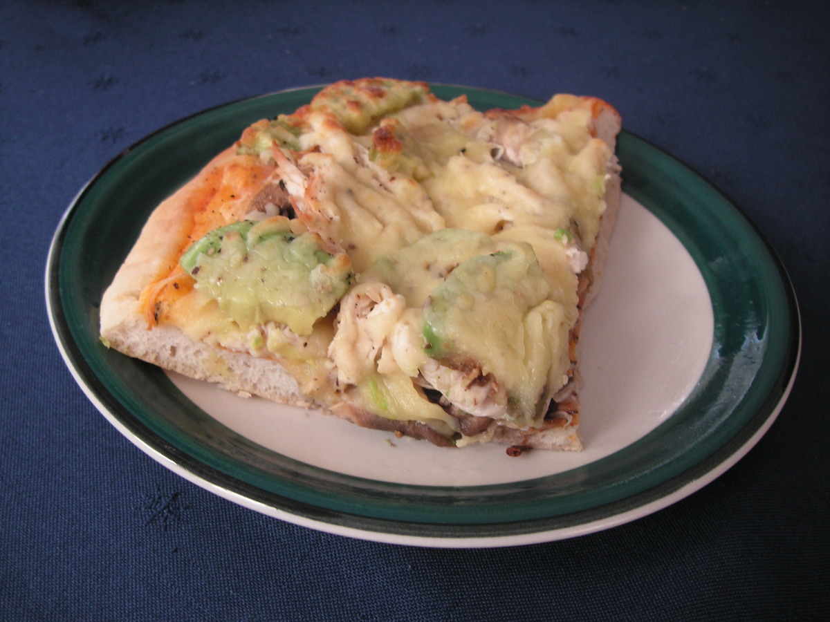 Chicken, Mushroom, and Avocado Pizza