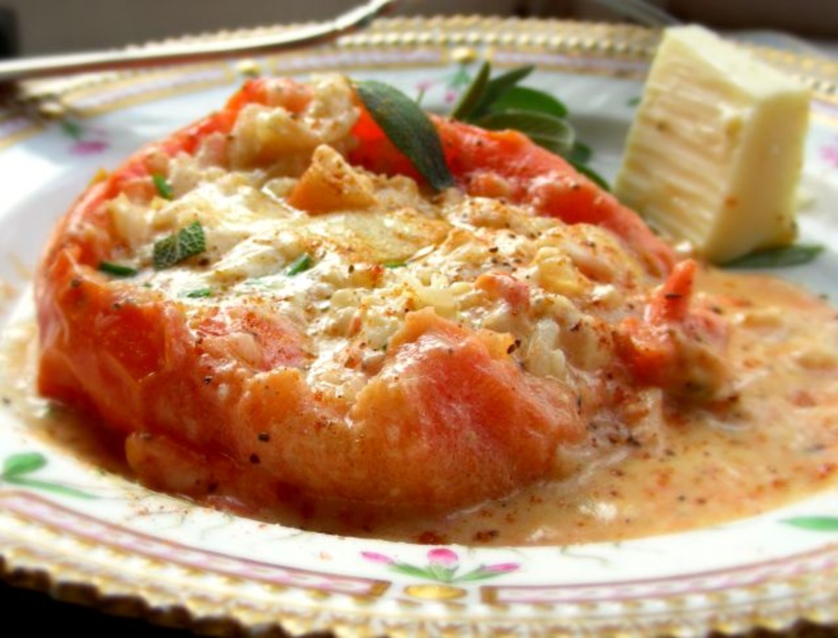 Tomatoes W/Crab & Camembert (5 Min Microwave & Done!)_image