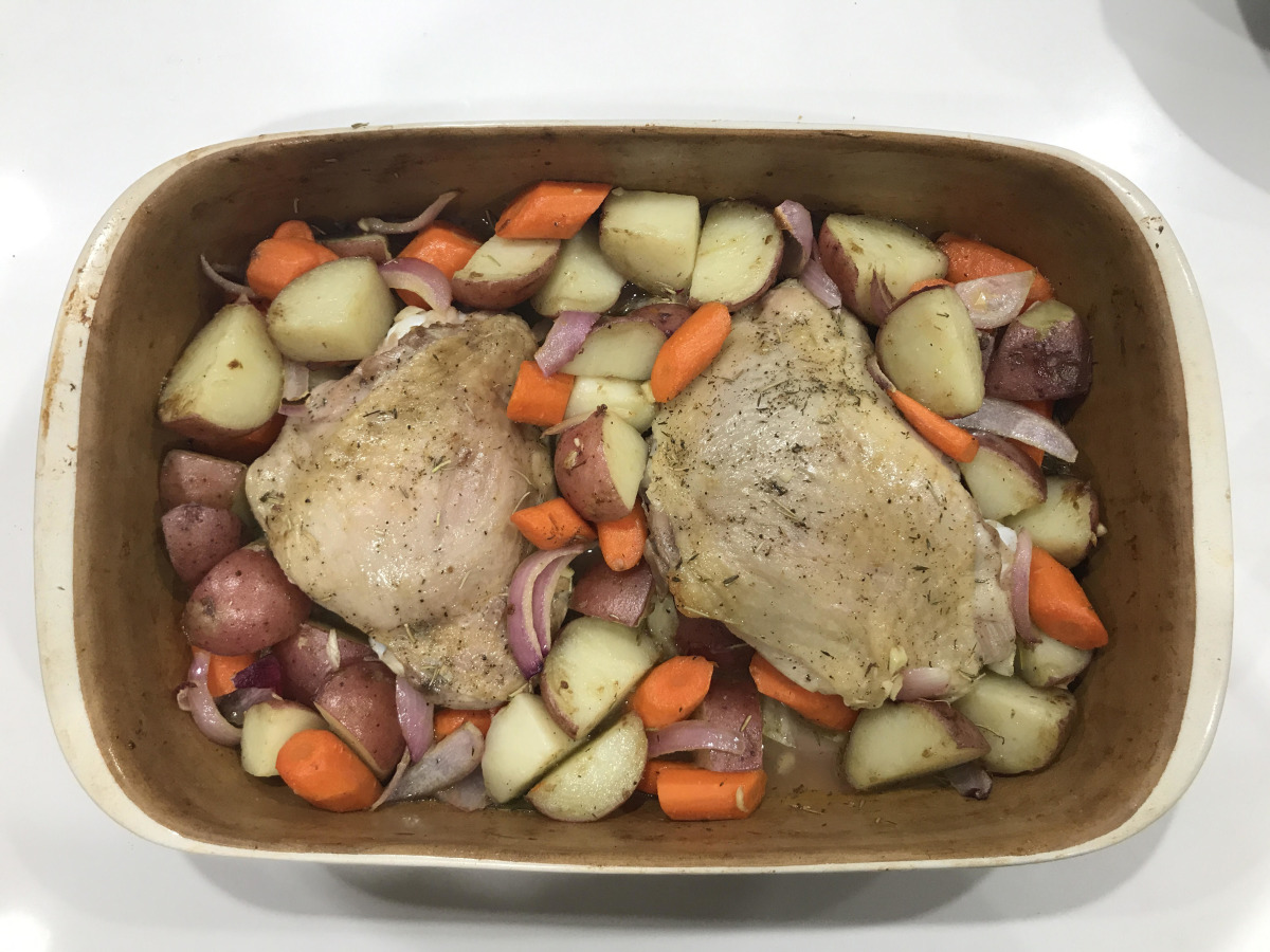 Baked Turkey Thighs in Wine-Herbs