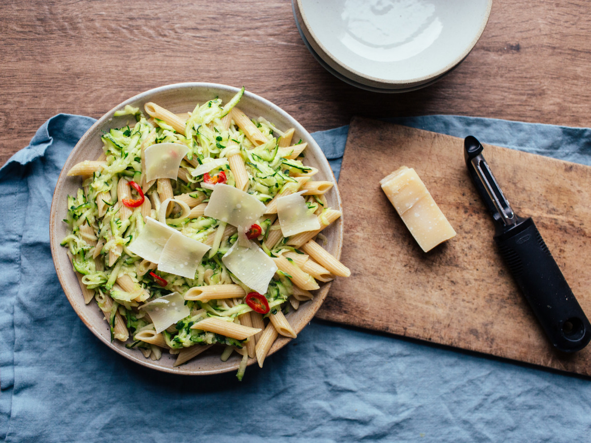 Courgette / Zucchini Pasta With Chili, Garlic &amp; Parmesan-image