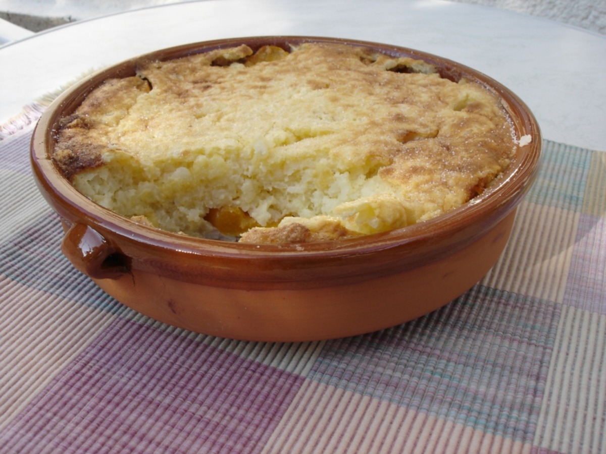 Baked Rice Pudding With Peaches