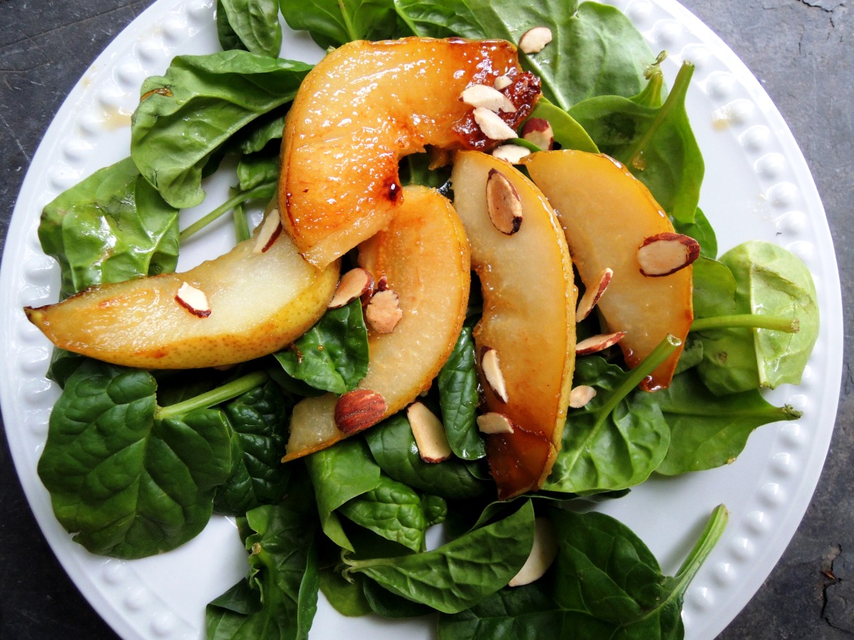 Caramelized Pear and Toasted Almond Salad