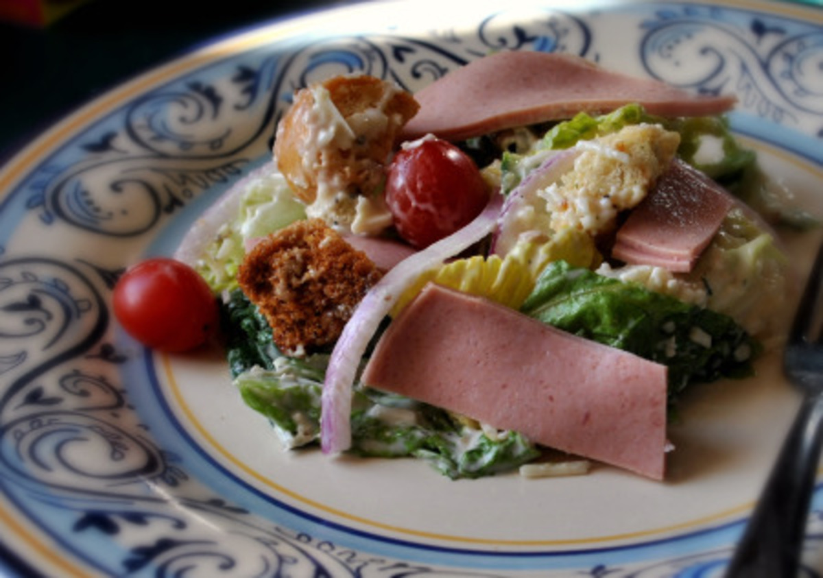 BBQ Ham Caesar Salad
