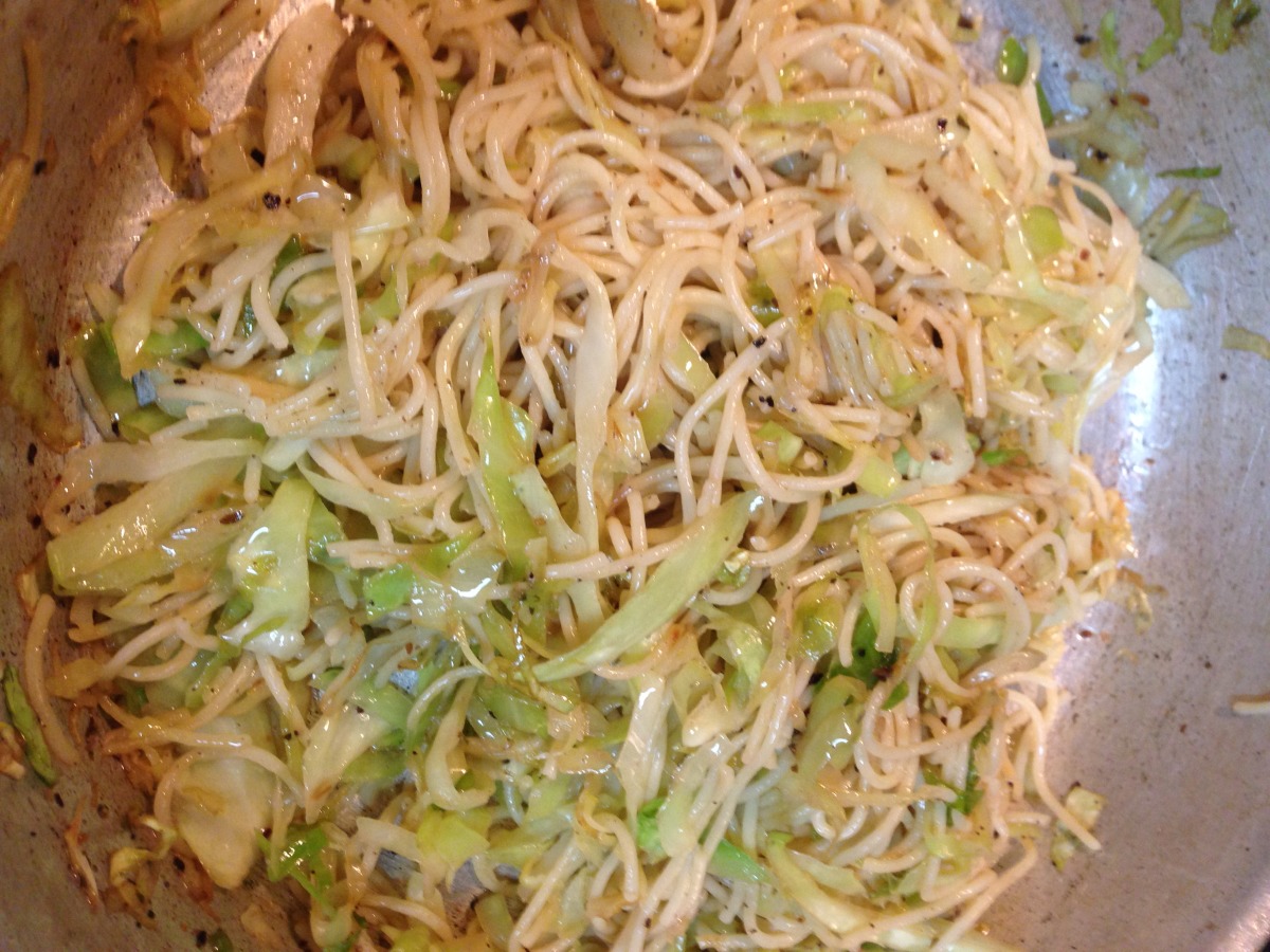 Crock Pot Shredded Balsamic Chicken With Herb Cabbage Pasta