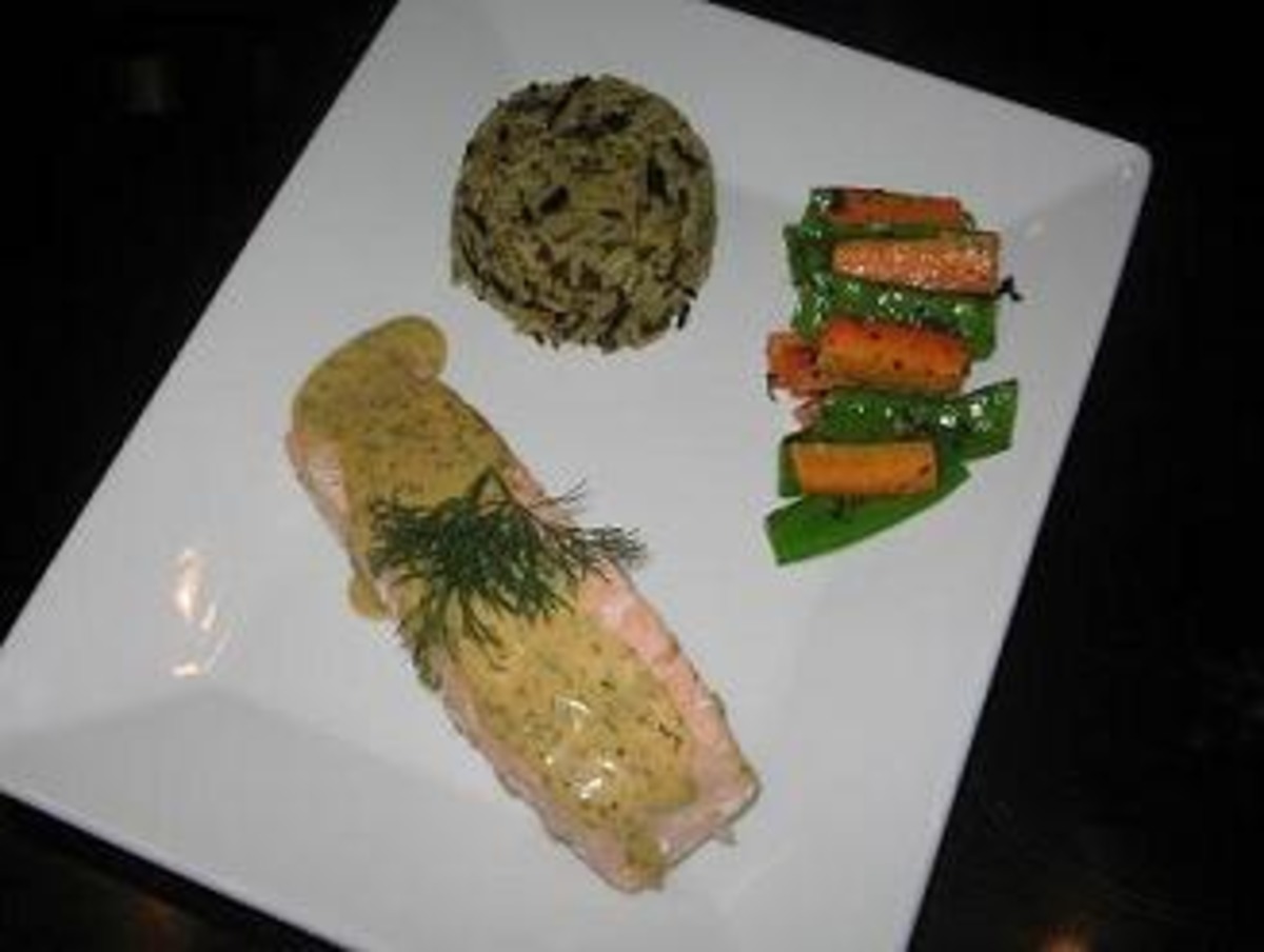 Poached Salmon With a Mustard-Dill Sauce image