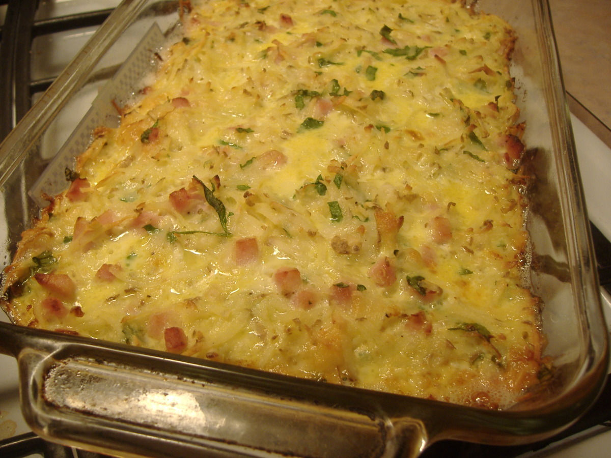 Gratin of Potatoes, Ham, Eggs &amp; Onions (Julia Child)-image
