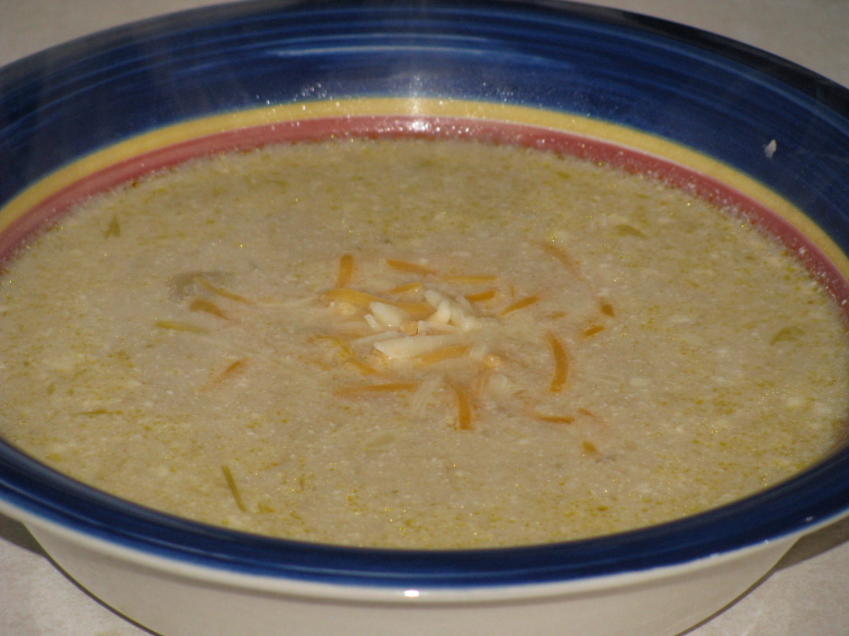 Crock Pot Potato Soup With Chilies and Cheese