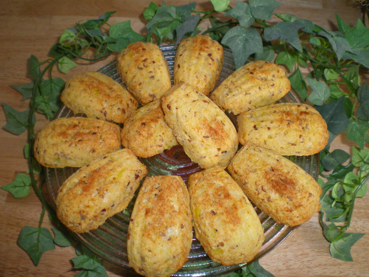 Cornbread Madeleines With Leeks and Pecans