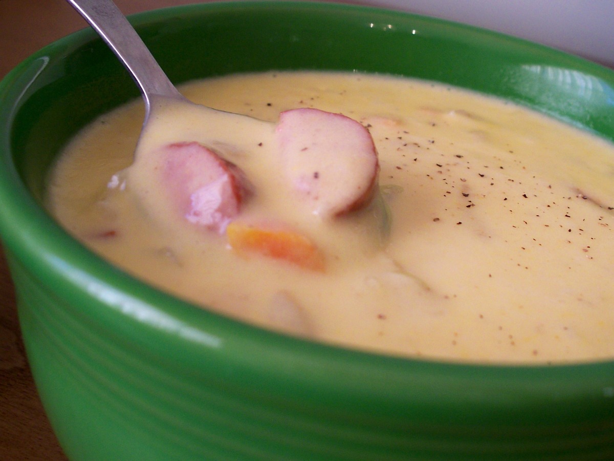 Brats and Beer Cheddar Chowder Recipe