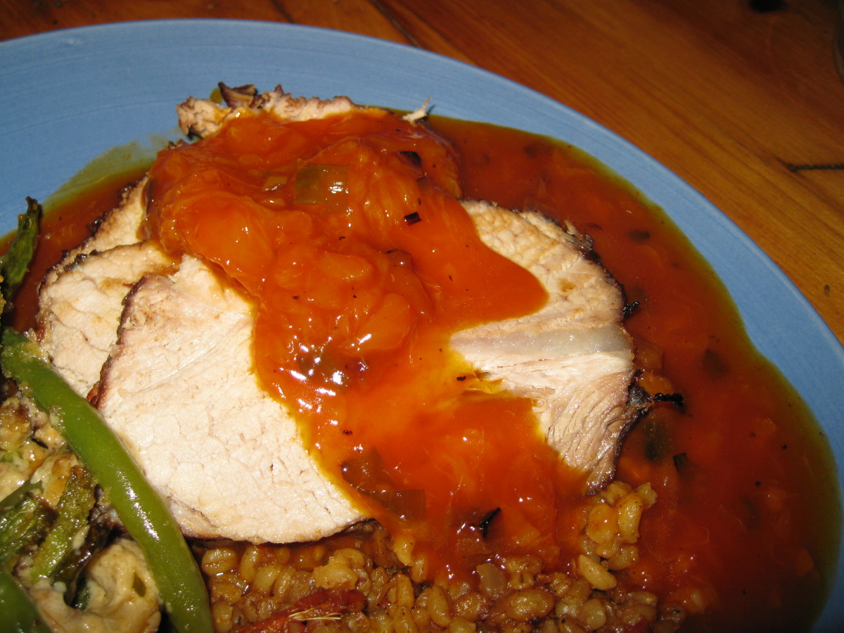 Barbecue Roast Pork With Fruity Sweet and Sour Sauce image