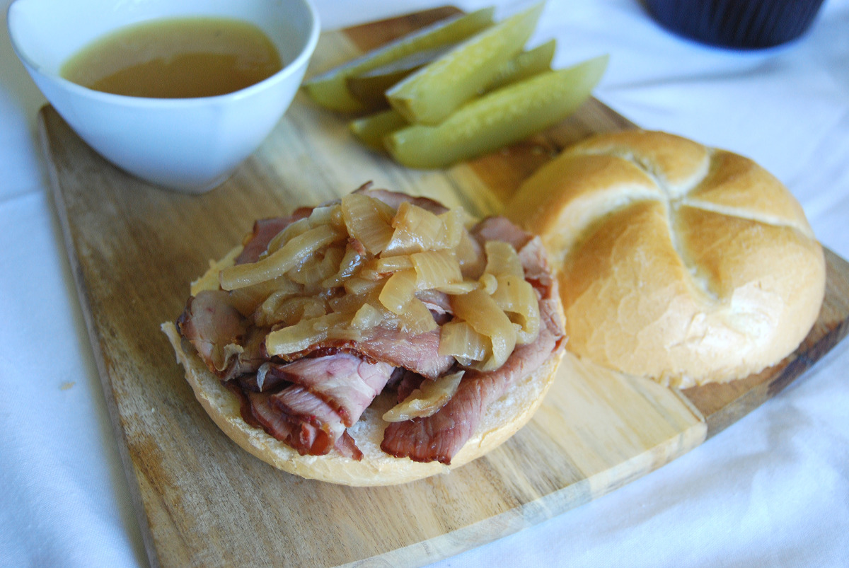 French Dip Roast Beef Sandwiches