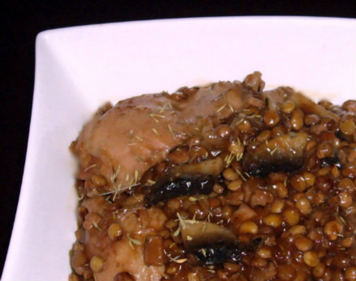 Chicken With Green Lentils
