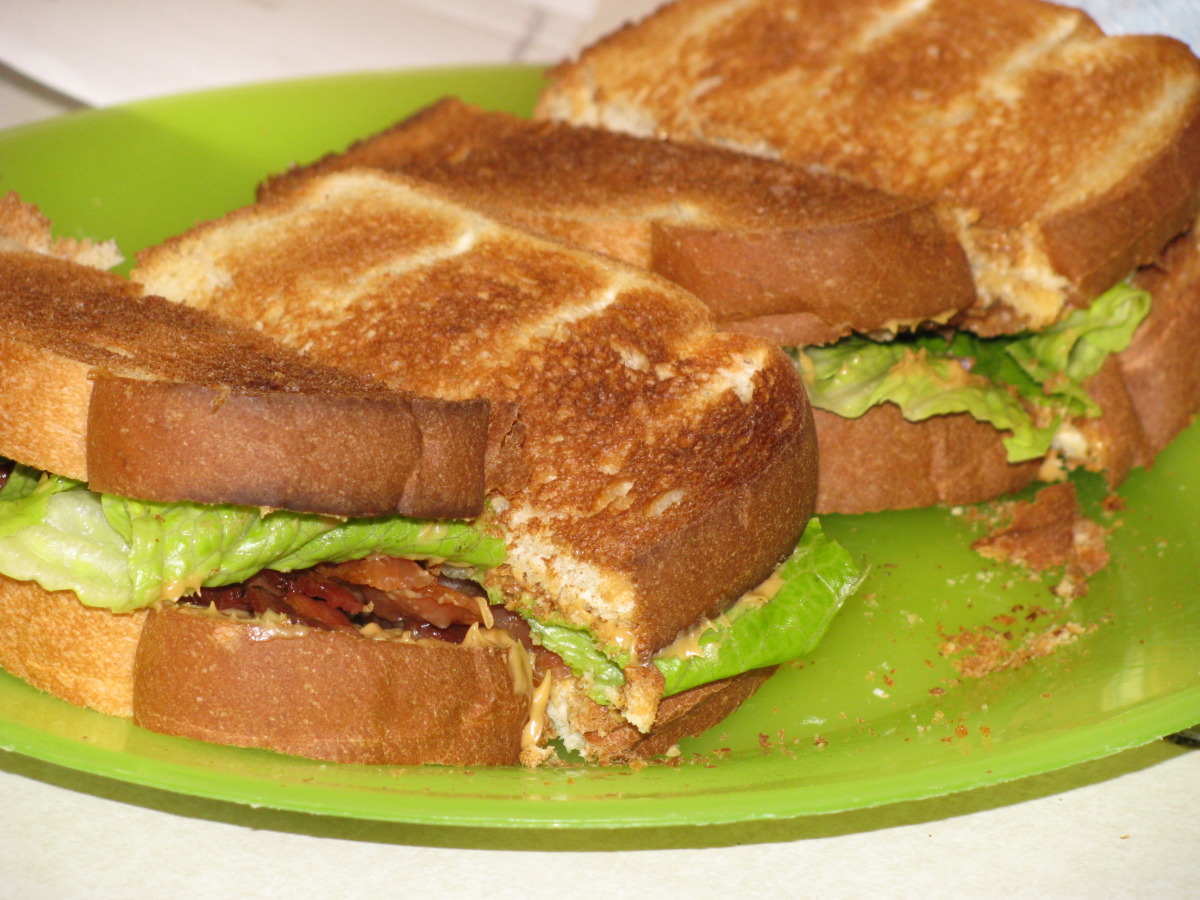 Pb B And L Peanut Butter Bacon And Lettuce Sandwich A Blt Recipe Food Com