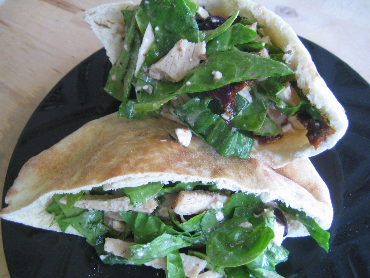 Greek Pita Sandwich With Italian Dressing