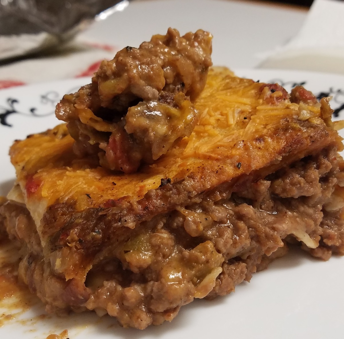 Smothered Beef and Bean Burrito Casserole Recipe