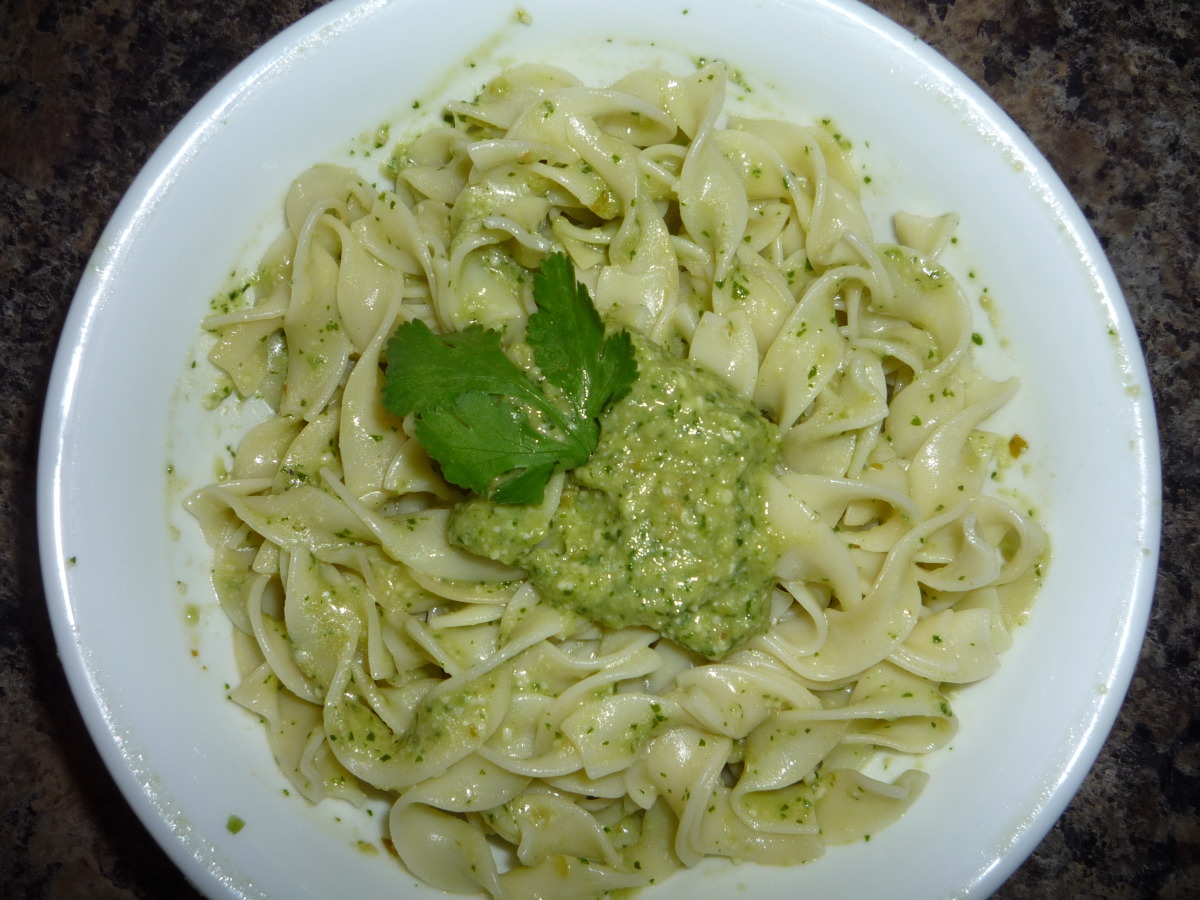 Green Chile Cilantro Pesto Sauce Pasta Recipe Food Com Pesto tickles my taste buds. green chile cilantro pesto sauce pasta