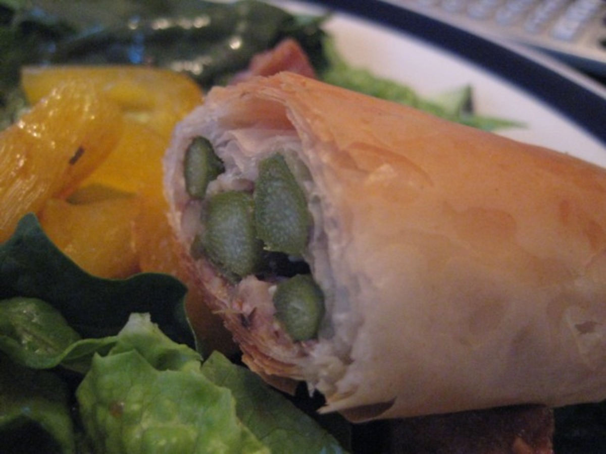 Vegan Asparagus Phyllo Rolls